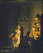 pehr hillestrom Testing Eggs. Interior of a Kitchen USA oil painting artist